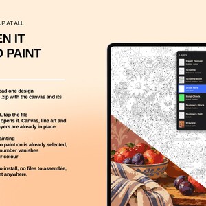 20 Flower Still Life Color by Number, Detailed Procreate Painting Pages (Digital Download) image 5