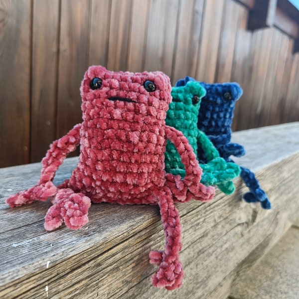 Handgehäkelter Amigurumi Frosch- Leggy Froggy- Geschenkidee- Frosch Plüschtier