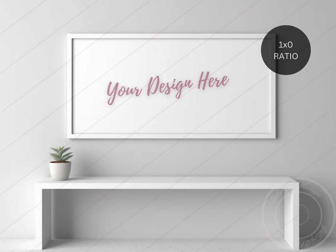 Horizontal Hanging Wall Frame Mockup White Room Wall Frame Etsy