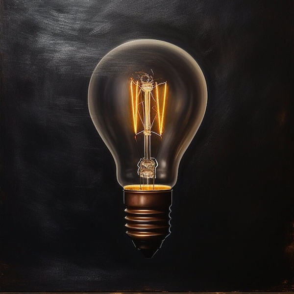 Illuminated Edison Bulb, Instant Download, jpg Digital Download