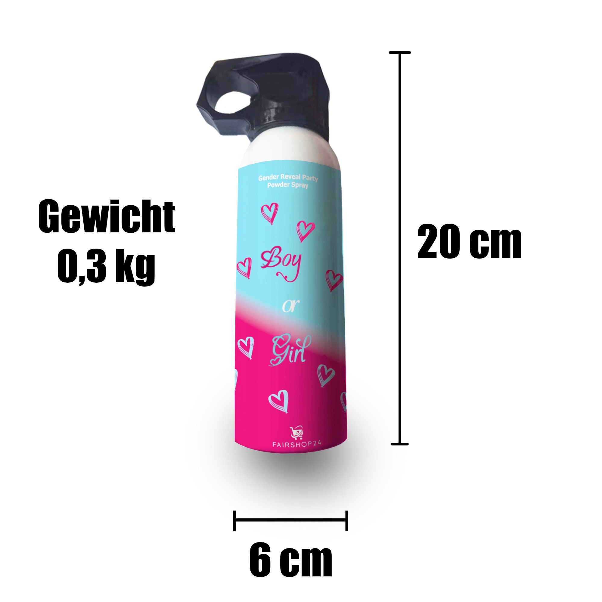 Gender Reveal Spray Fire Extinguisher Powder Cannon Blaster Boy or Girl