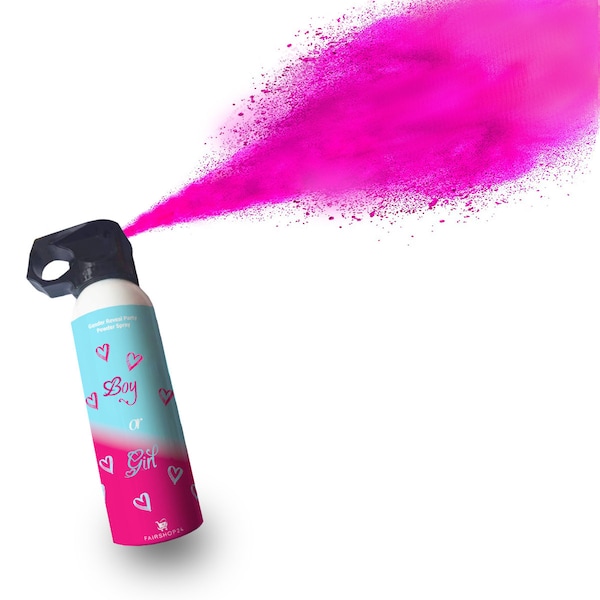 Gender Reveal Spray Fire Extinguisher Powder Cannon Blaster Boy or Girl Babyshower Babypart