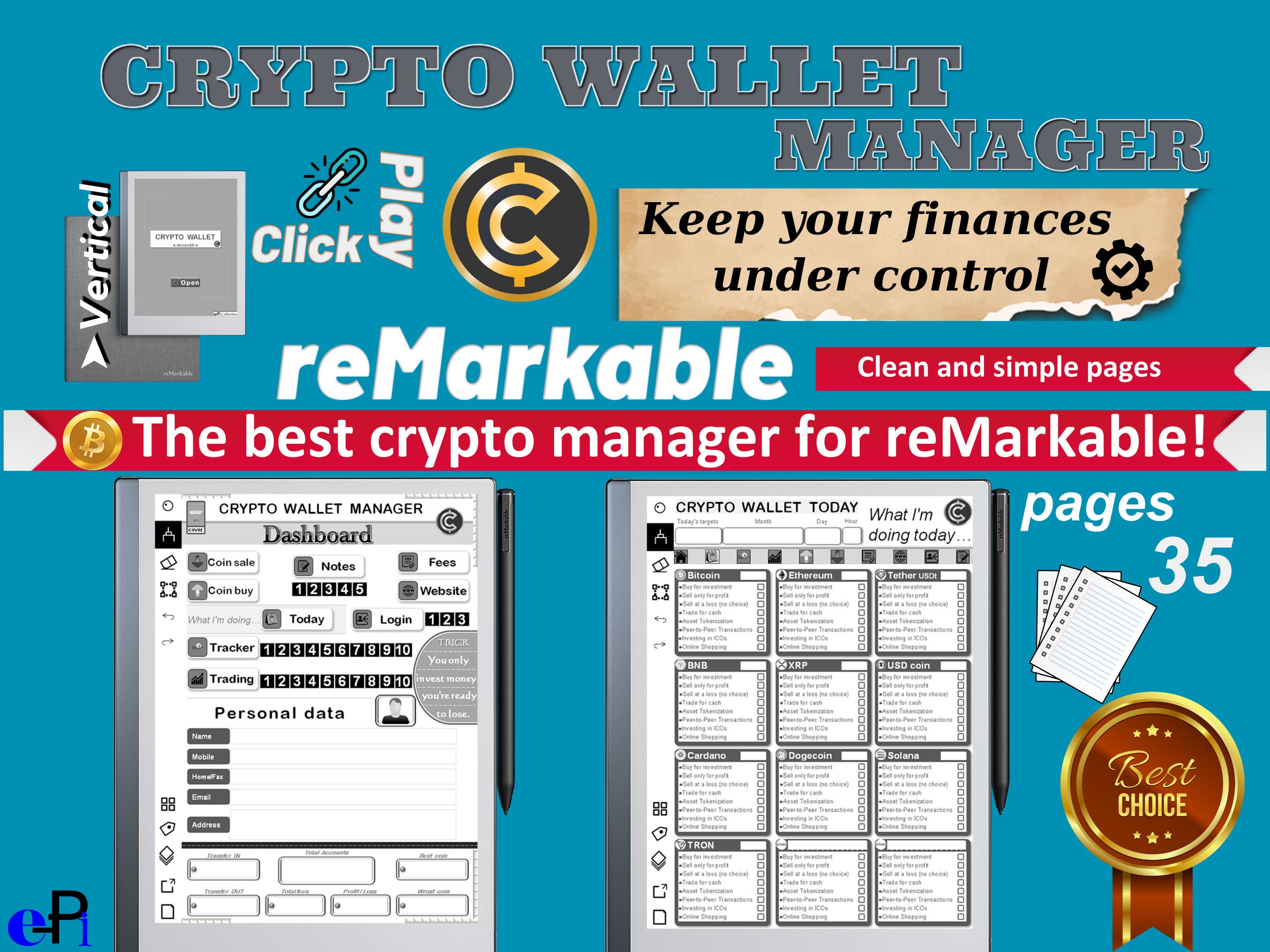Crypto Wallet Manager |designed Remarkable|cryptocurrency Tracker|business  Financial Planner| Wallet Cryptocoins | Bitcoin Trading Notebook - Etsy