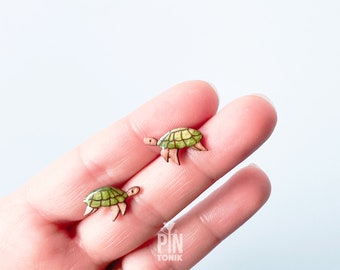 Sea Turtle Stud Earrings - Wooden Hawaiian Jewelry