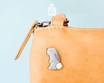 Bunny Pin - Wooden Rabbit Brooch - Ita Bag Accessory