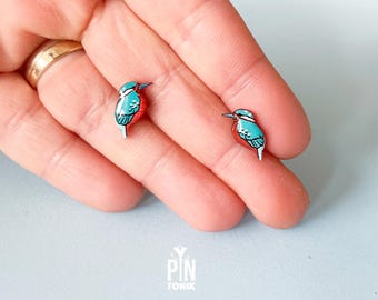Kingfisher Stud Earrings - Birdwatcher Gift Jewelry