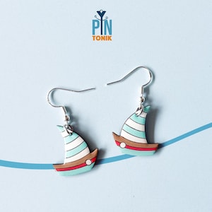 Fun Boat Earrings - Nautical Summer Jewelry - Nautical Beach Earrings