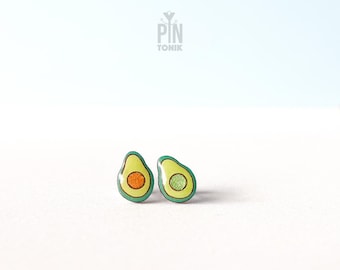 Avocado Vegetable Earrings - Tiny Stud Earrings - Miniature Food Jewelry - Funny Foodie Gift