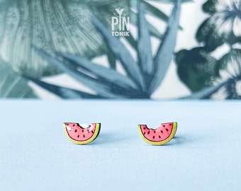 Watermelon Earrings - Funny Fruit Stud Earrings - Gift for Daughter in Law or Teenage girl