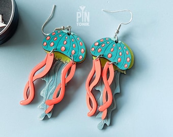 Colorful Jellyfish Earrings - Beach Party Jewelry