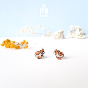 Welsh Corgi Stud Earrings - Funny Corgi Butt Gift for Dog Lovers