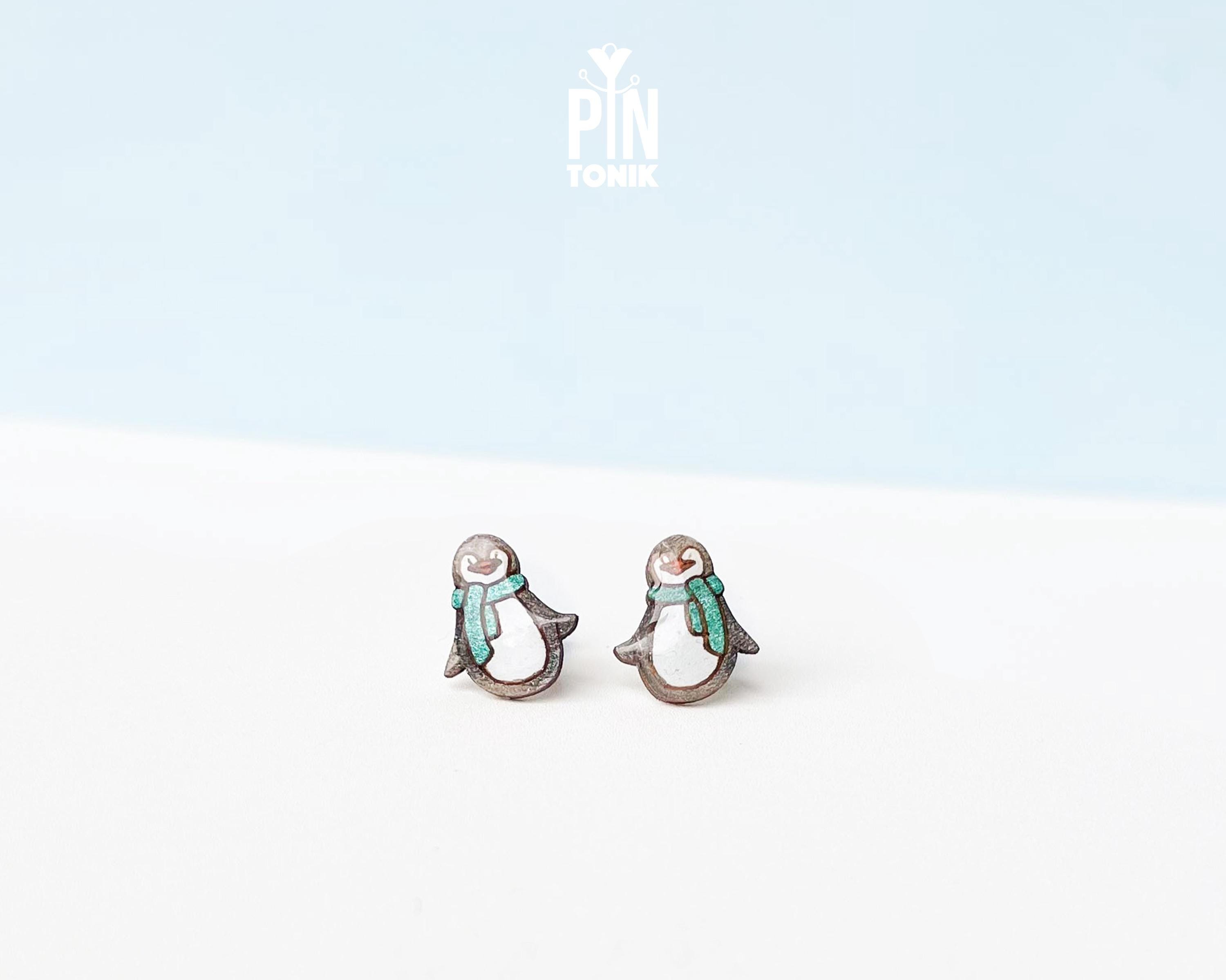 Orecchini a pinguino, in argento Sterling 925, pinguino, regalo per donne, Argento sterling, Nessuna pietra preziosa