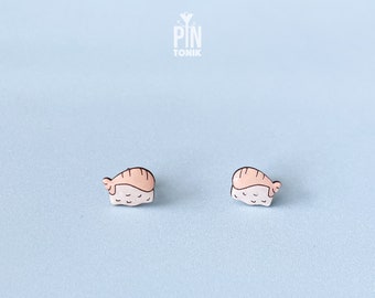 Sushi Stud Earrings - Wooden Miniature Food