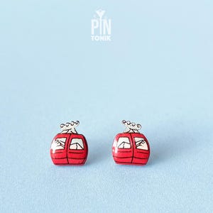 Pendientes de teleférico de esquí - Joyería de telesilla alpina - Regalo para amantes de la montaña
