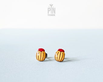 Colorado Potato Beetle Earrings - Tiny Insect Jewelry - Cottagecore Bug Earrings