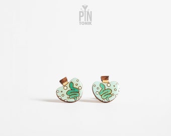 Potion Bottles Snake Stud Earrings - Witchy Funky Earrings - Spooky Gifts for Teenage Girl, Best Friend or Halloween
