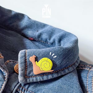 Snail Backpack Pin - Tiny Cottagecore Brooch - Cute Gardener Gifts - Ita Bag Pin