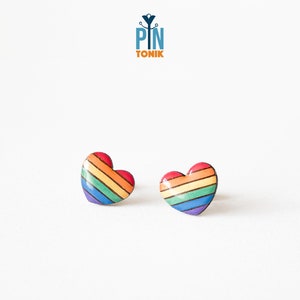 Pendientes del Orgullo Gay - Bandera del Orgullo Arco Iris - Joyería LGBT del Orgullo Sutil - Mes del Orgullo