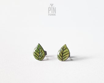 Fall Leaves Earrings - Small Fall Stud Earrings - Fun Autumn Jewelry