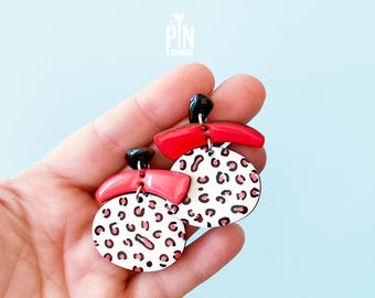 Leopard Print Dangle Earrings - Retro Chunky Jewelry