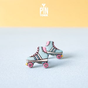 Boucles d&#39;oreilles funky des années 90 - cadeau derby de patins à roulettes rétro pour 40e anniversaire, adolescentes, meilleur ami