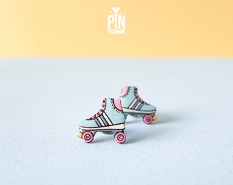 Statement 90s Funky Stud Earrings - Retro Roller Skates Derby Gift for 40th Birthday, Teenage Girls, Best Friend