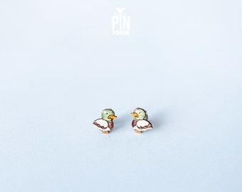 Mallard Duck Stud Earrings - Cool Bird Earrings Gifts for Kids or Duck Hunters - Funky Earrings