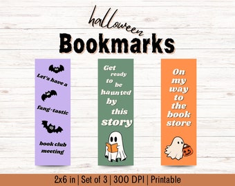 Set of 3 Cozy Halloween Printable Bookmarks - Perfect for Spooky Reading Nights!