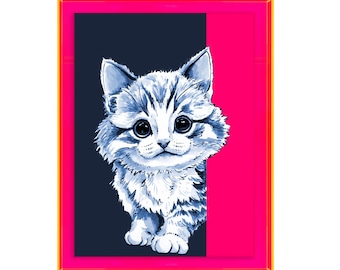 Tom the cat on a blue background Large