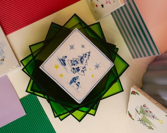 DIY tile with frame in Christmas theme