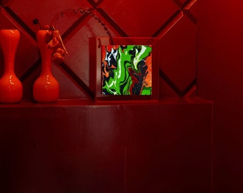 Exclusive, unique art in colorful (neon) frame &#39;New Life&#39;