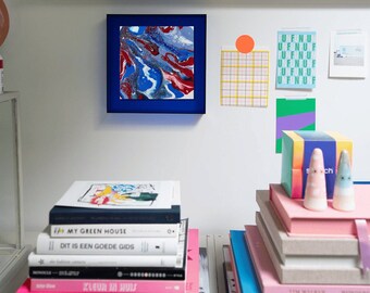 Exclusive, unique art in colorful (neon) frame &#39;Galaxy 1&#39;