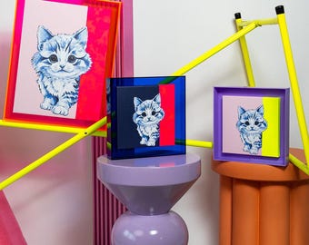 Tom the cat on a blue background