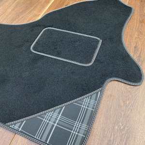 Mercedes Sprinter Van Mats Tailored 2006-2018 Standard Carpet with Grey, Red, Blue , Orange, Green Tartan Corners Van Floor Mats