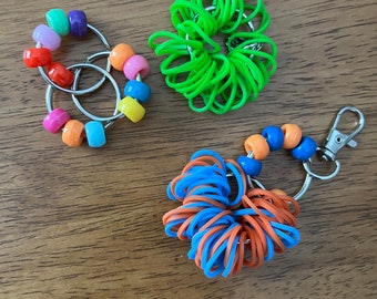 Fidget Set With Metal Rings, Beads and Stretchy Bands For Self Regulating Habits and Behaviors