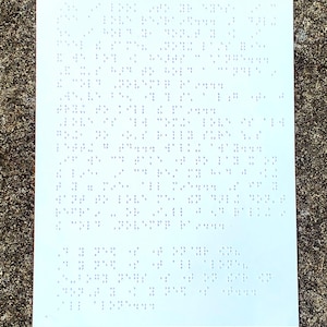 Full 8.5" x 11" Braille Page - Multiple color options