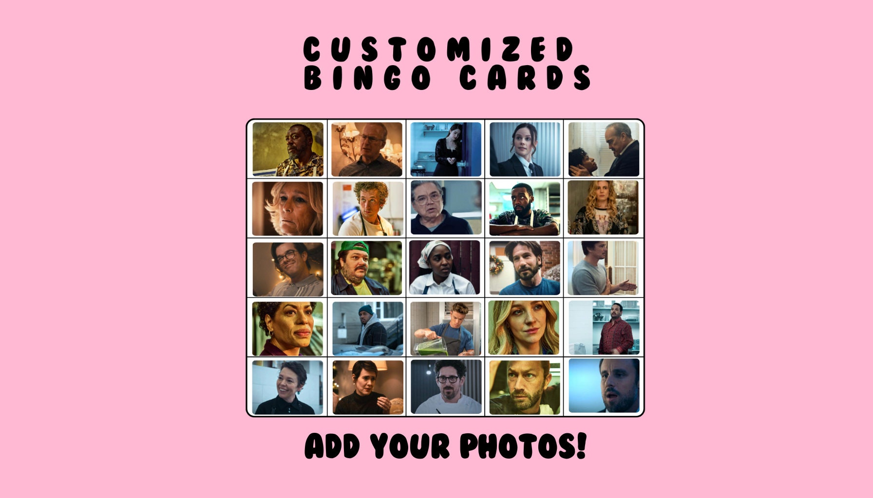 Personalized Photo Bingo Cards: Custom Birthday, Baby Shower (PDF/PNG File)