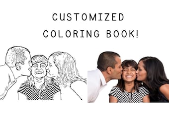 Personalized Digital Coloring Book Pages, Custom Coloring Page, Coloring book, Photo To Coloring Page, Coloring Page Gift, Birthday Party