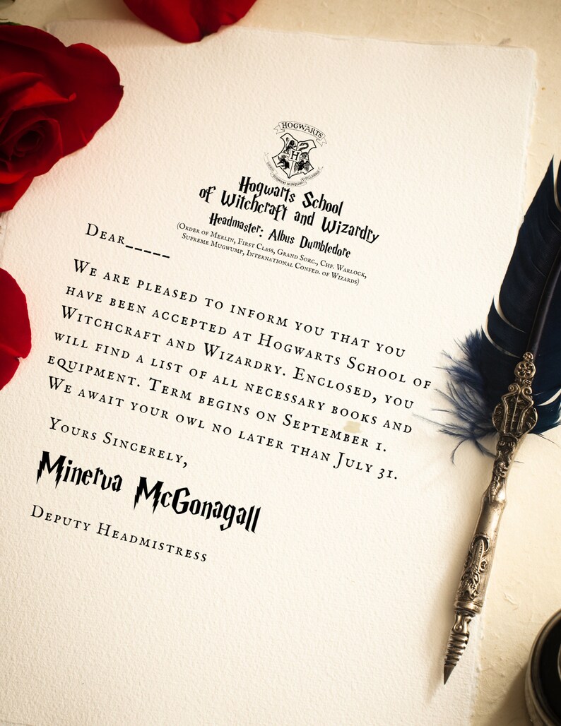 Hogwarts Acceptance Letter Custom Magical Acceptance Letter - Etsy