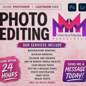 Custom Photo Editing Service: Restoration, Face Swap, Enhance, Colorize, Person Removal (Digital File)