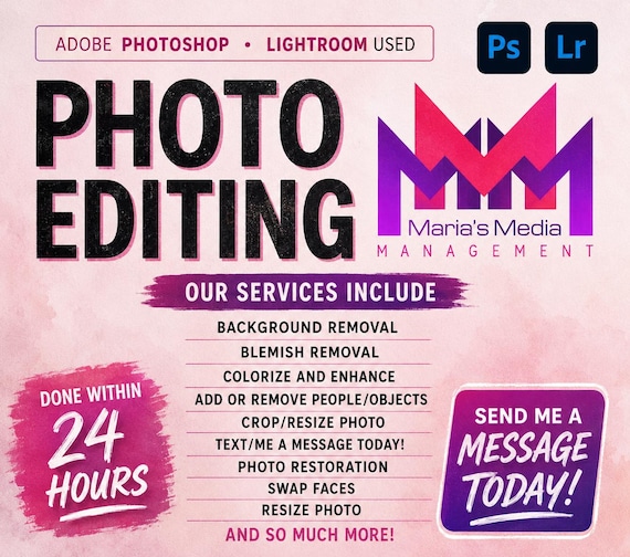 Custom Photo Editing Service: Restoration, Face Swap, Enhance, Colorize, Person Removal (Digital File)