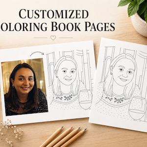 Personalized Photo Coloring Book: Custom Portrait Pages (Digital)