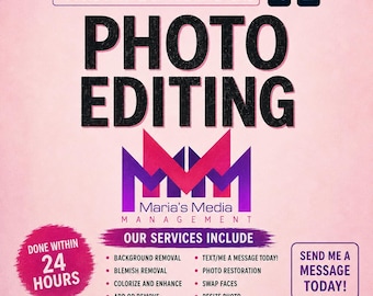 Custom Photo Editing Service: Restoration, Face Swap, Enhance, Colorize, Person Removal (Digital File)