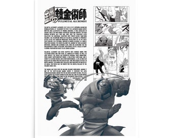 Fullmetal Alchemist Brotherhood Anime Poster - Anime Poster - Minimalista Movie Room - Retro Vintage Home Decor - Anime Wall Art Print