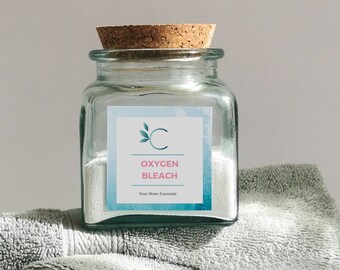 Słoik na wybielacz z recyklingowanego szkła z korkową pokrywką | Przechowywanie w pralni (500 ml)