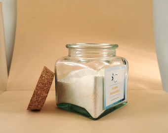 Słoik na odplamiacz ze szkła z recyklingu | Organizer do pralni (500 ml/16 uncji)