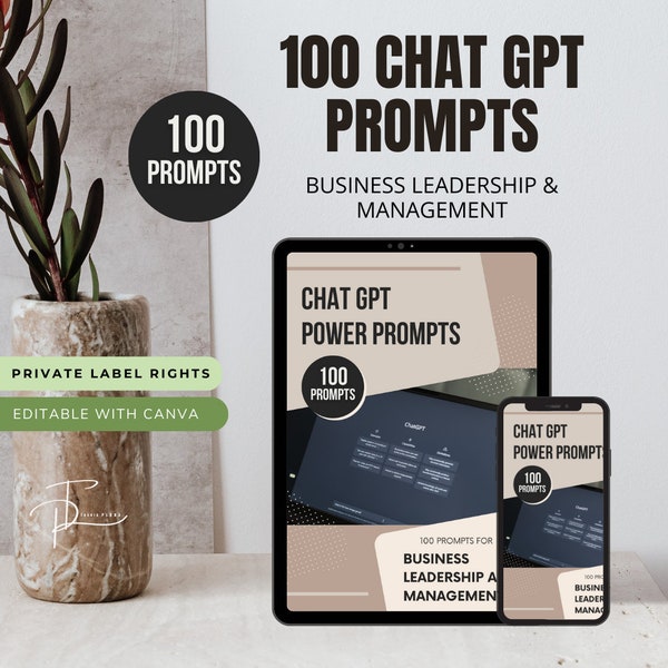 Chat GPT Prompts for Leaders: AI-Driven PLR Content Creation & Ebook Templates- Tashia Plans