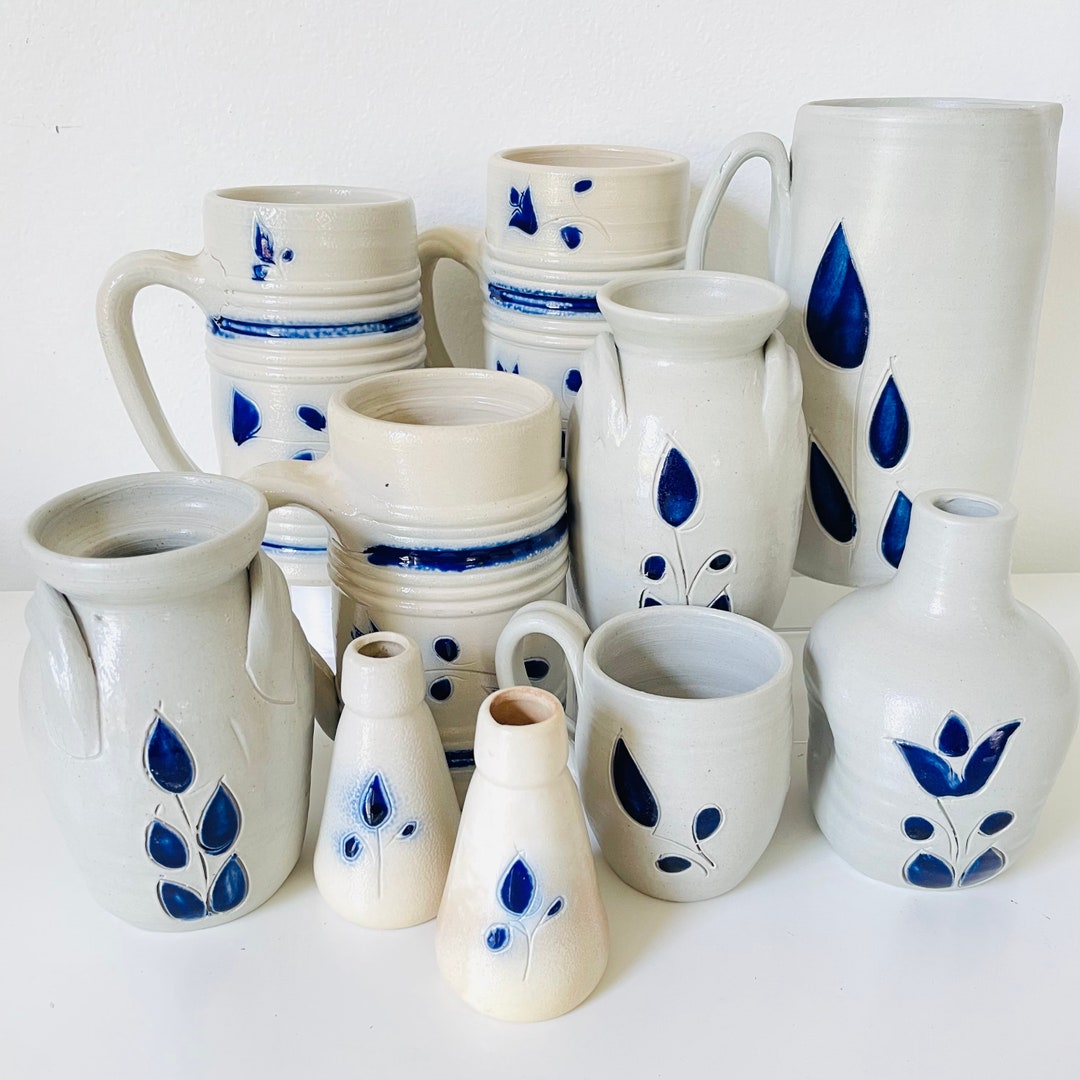 Williamsburg Pottery Bundle of 10 Vases Pitcher Steins. Etsy
