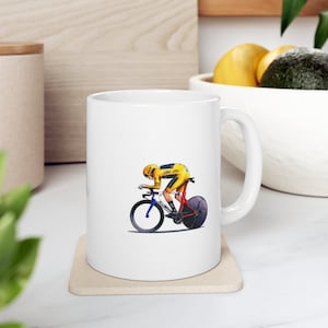 Le Tour De France - Yellow Jersey Mug - Cycle - Bike - Yellow Jersey - Cycling Gift - Cycling Fathers Day Gift - Road Bike