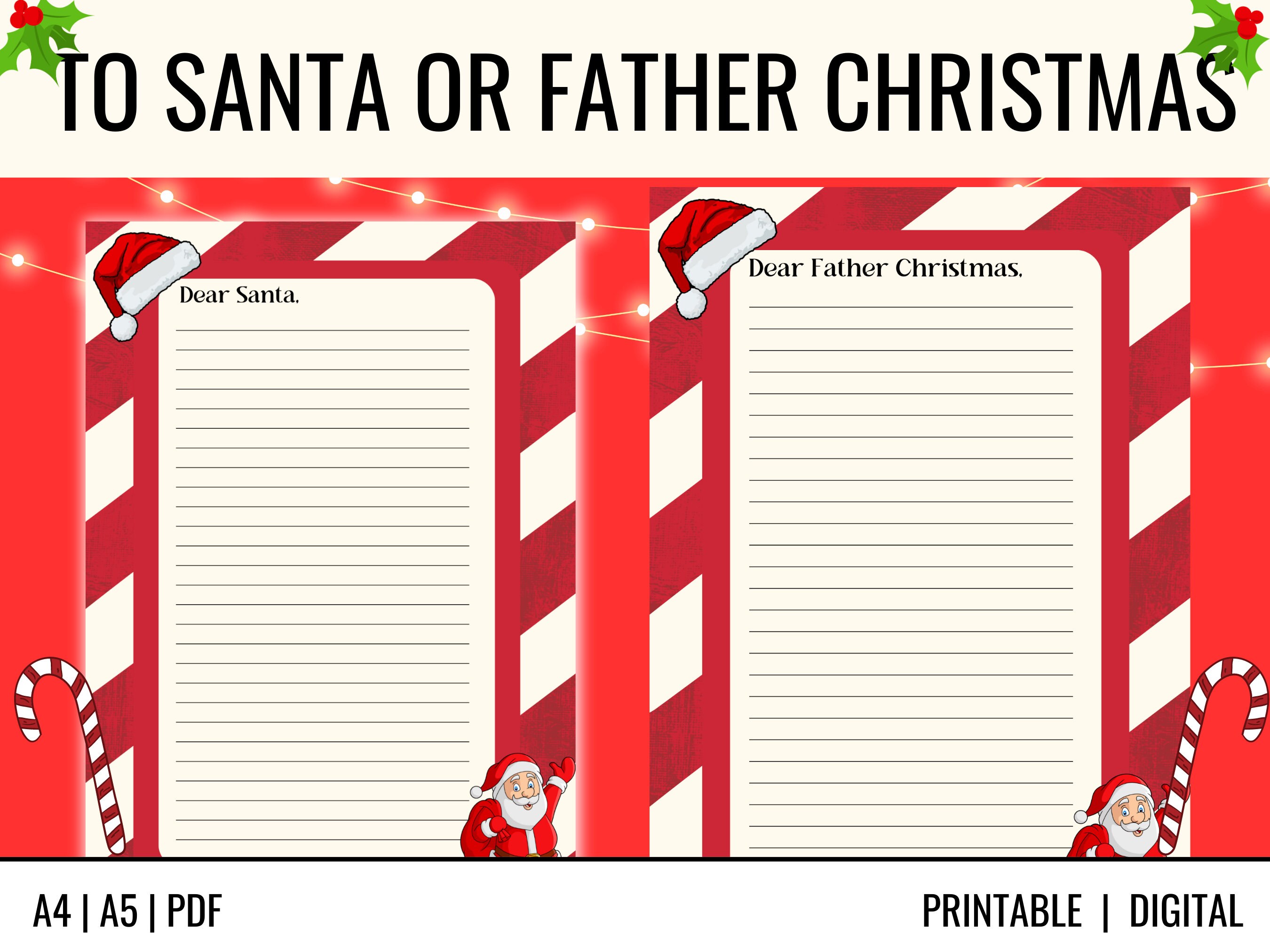Printable Letter to Santa, Dear Santa Letter Template, Dear Father